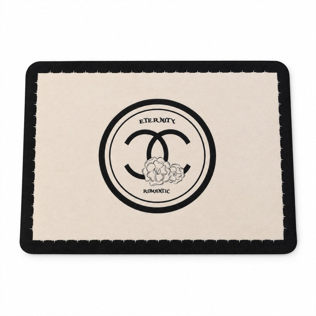 Black And Cream Bath Mat Soft Textured Absorbent Floor Rug (1 Pc 40x30 Cm)